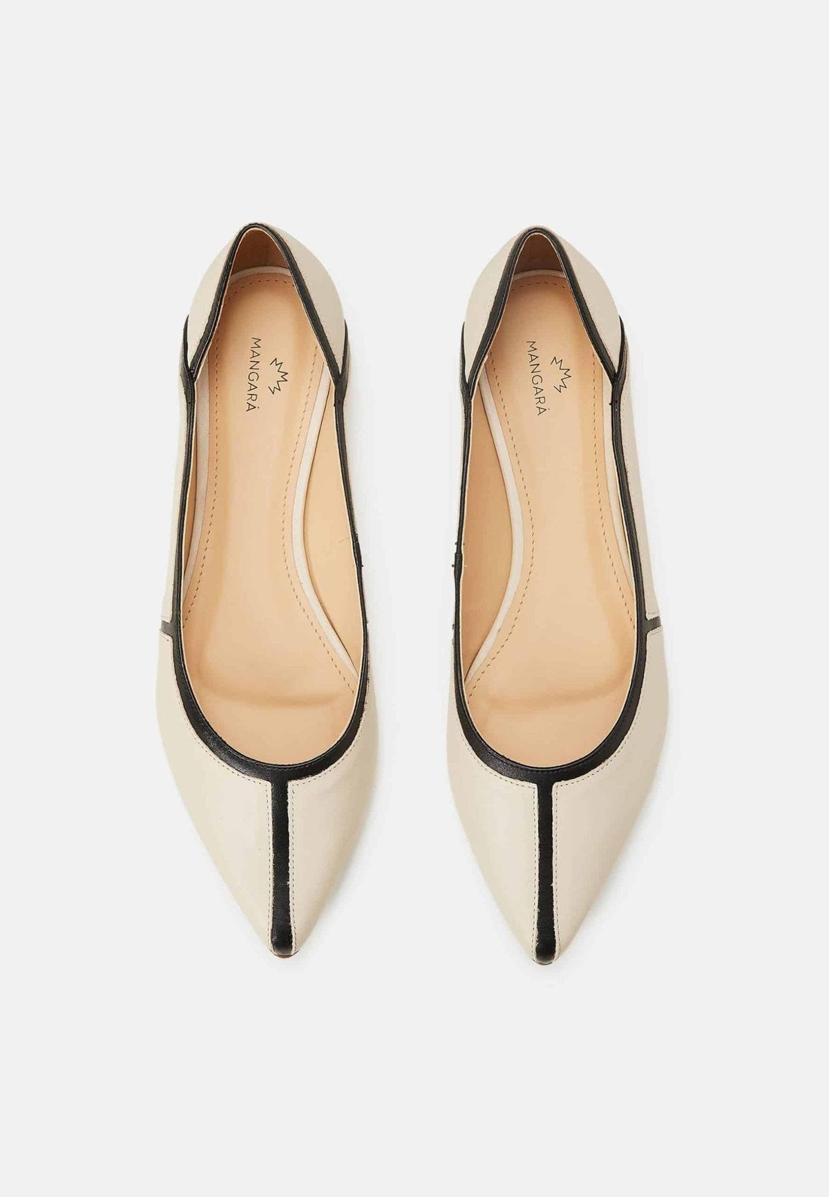 Pitanga Beige Leather Ballerinas