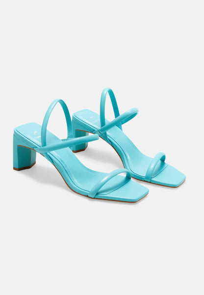 Palmito Goat Turquoise Leather Sandals – 6.5cm Block Heel