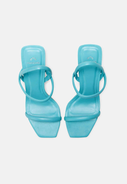 Palmito Goat Turquoise Leather Sandals – 6.5cm Block Heel