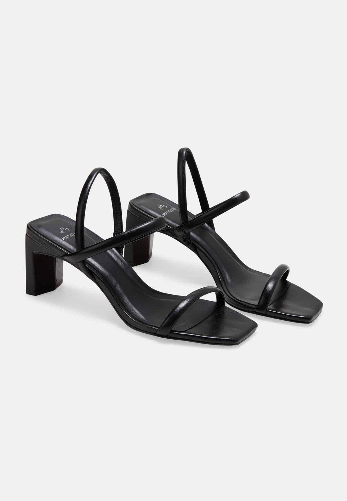 Palmito Goat Black Leather Sandals – 6.5cm Block Heel
