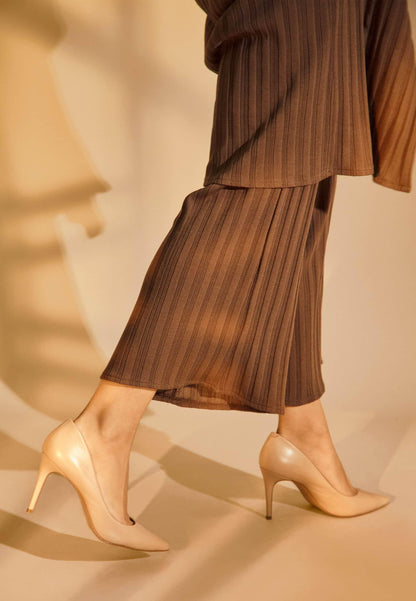 Beri Leather Stiletto Pumps – 8.7cm Beige