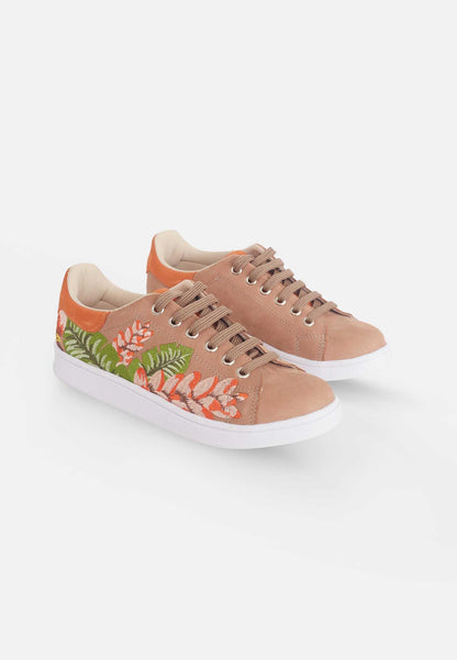Floral Embroidered Suede Sneakers – Women Artisan