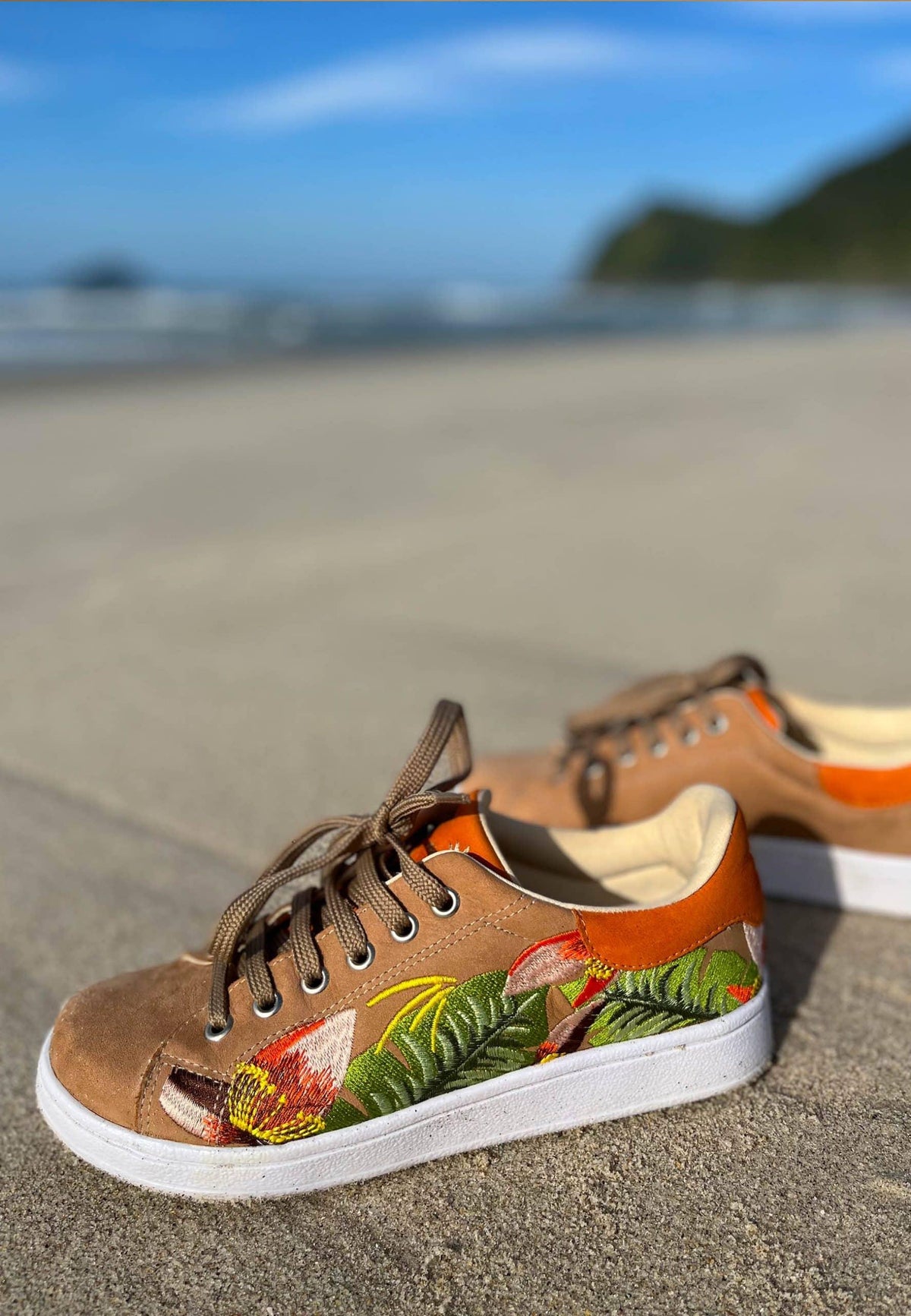 Floral Embroidered Suede Sneakers – Women Artisan
