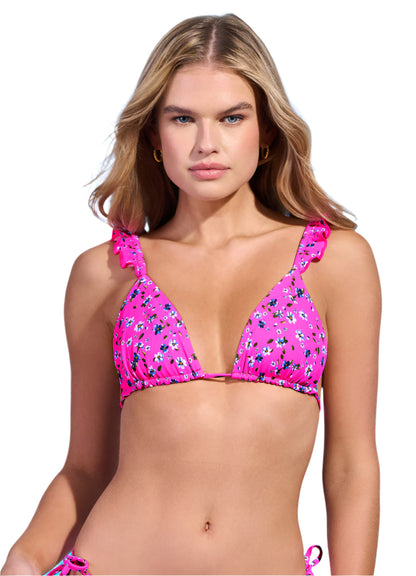 Bikini Top | Maaji Happyflower Crush Ruffle Triangle - For Models and Mermaids