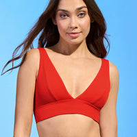 Bikini Top | Maaji Crimson Paradise Long Line Triangle - For Models and Mermaids