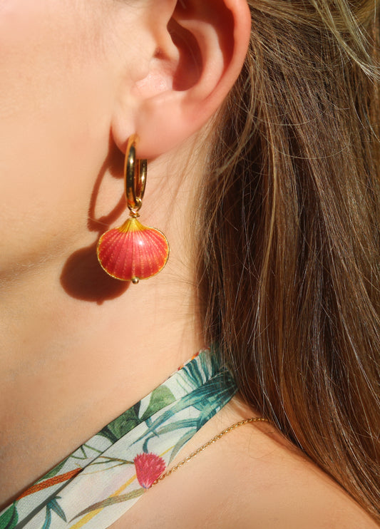 Oorbellen Seashell | Roze - For Models and Mermaids